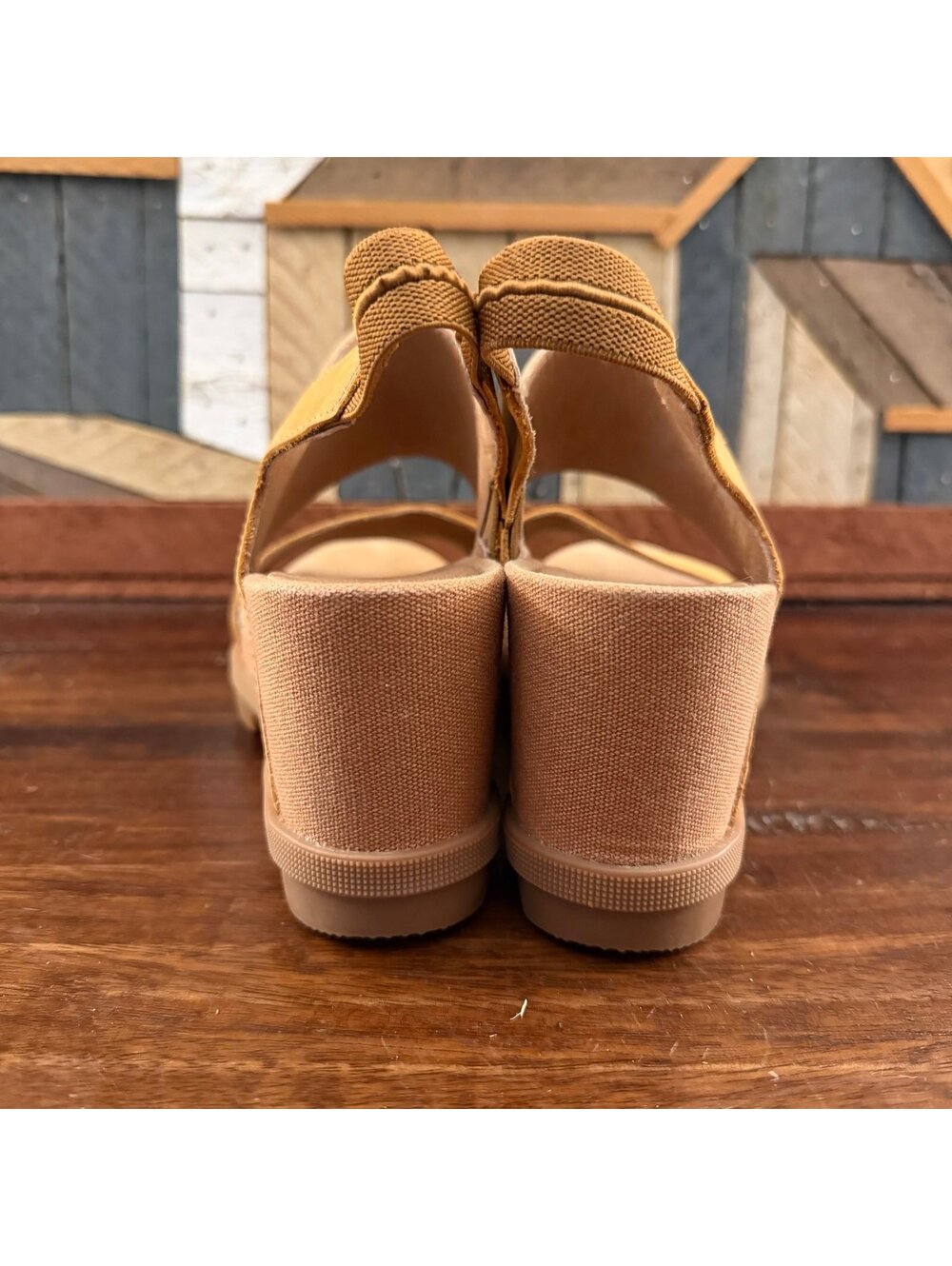 Sorel Joanie II Leather Wedge Platform Sandals Camel Brown Women's Size 9 - Picture 4 of 6